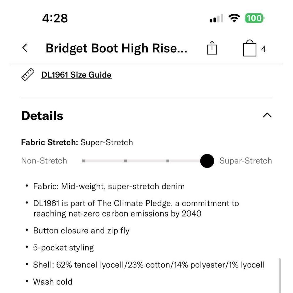 DL 1961 Bridget Boot High Rise Instasculpt Black Jeans - Picture 10 of 10